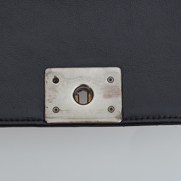 CHANEL CALFSKIN QUILTED DOUBLE STITCH MEDIUM BOY FLAP BAG BLACK (2014) - Picture 9 of 13